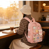 JARKJARD Ita Bag Clear Pin Display Backpack with Insert for Teen Girls Cute Kawaii Aesthetic Backpacks for School Transparent Bookbag Travel(Pink)