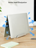 JARLINK 2 - in - 1 Design Vertical Laptop Stand Holder, Aluminum Laptop Stand for Desk with Adjustable Dock, Space - Saving Organizer Compatible with All MacBook, Samsung, HP, Dell, Chrome Book,Silver