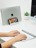 JARLINK 2 - in - 1 Design Vertical Laptop Stand Holder, Aluminum Laptop Stand for Desk with Adjustable Dock, Space - Saving Organizer Compatible with All MacBook, Samsung, HP, Dell, Chrome Book,Silver