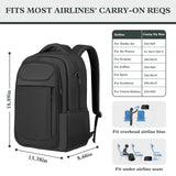 JARWAM Travel Laptop Backpack 17 Inch, Durable Professional Travel Backpack for Men Women with LifetimeWarranty, Airline Approved Big Large Business Work School College Computer Backpack, Black