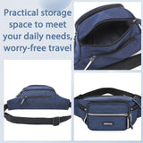 JATEBI Fanny Pack 2 Pack Waterproof Waist Bags Crossbody Sling Pouch for Women Men Travel Running Sports Adjustable Strap Large Capacity Black Blue