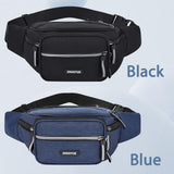 JATEBI Fanny Pack 2 Pack Waterproof Waist Bags Crossbody Sling Pouch for Women Men Travel Running Sports Adjustable Strap Large Capacity Black Blue