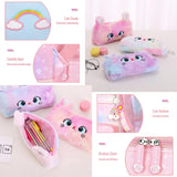 Jcobvig 3Pcs Kids Backpack For Girls,Cute Rainbow Student School Backpack With Lunch Bag Pen Bag Set (Purple Medium 16.5in