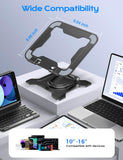 JCZT Adjustable Laptop Stand for Desk, 360° Rotating Base Ergonomic Computer Stand, Laptop Riser Foldable Protable for Office Home Fits Compatible with MacBook Pro/Air Notebook up to 10 - 16" Black