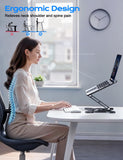 JCZT Adjustable Laptop Stand for Desk, 360° Rotating Base Ergonomic Computer Stand, Laptop Riser Foldable Protable for Office Home Fits Compatible with MacBook Pro/Air Notebook up to 10 - 16" Black