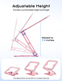 JCZT Adjustable Laptop Stand for Desk, Metal Foldable Laptop Riser, Portable Laptop Holder Mount, Ventilated Cooling Computer Notebook Stand for MacBook Air Pro, All 10 - 16'' Notebooks Laptops, Pink