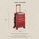Jeep JH002B Hardside Expandable Luggage with Spinner Wheels, Chilli Pepper, Carry - On 19 Inch