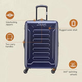 Jeep JH004C Hardside Expandable Luggage with Spinner Wheels, Black, Checked - Medium 24 Inch