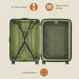 Jeep JH004C Hardside Expandable Luggage with Spinner Wheels, Black, Checked - Medium 24 Inch