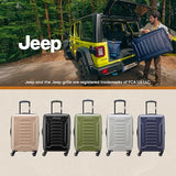 Jeep JH004C Hardside Expandable Luggage with Spinner Wheels, Black, Checked - Medium 24 Inch