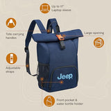 Jeep JS016D Rolltop Laptop Travel Backpack, Green
