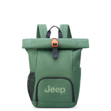 Jeep JS016D Rolltop Laptop Travel Backpack, Green
