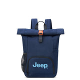 Jeep JS016D Rolltop Laptop Travel Backpack, Navy