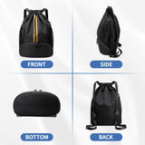 JELUTAR Drawstring Backpack Gym Bag with Shoes Compartment for Soccer, Basketball, Swim, Water - Resistant String Backpack Beach Cinch for Women Men, Black Gold