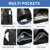 JELUTAR Drawstring Backpack Gym Bag with Shoes Compartment for Soccer, Basketball, Swim, Water - Resistant String Backpack Beach Cinch for Women Men, Black Gold