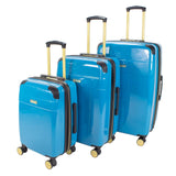 Jenni Chan Entin 3 - Piece Hardside Lightweight Expandable Spinner Luggage Set (Teal)