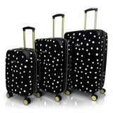 Jenni Chan Polka Dot 3 - Piece Hardside Lightweight Expandable Spinner Luggage Suitcase Set