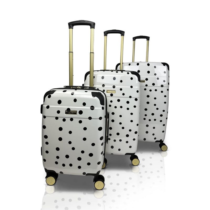 Jenni Chan Polka Dot 3 - Piece Hardside Lightweight Expandable Spinner Luggage Suitcase Set