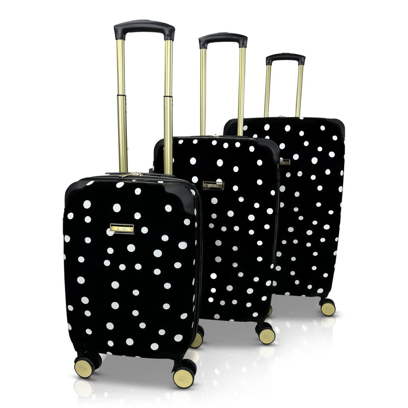 Jenni Chan Polka Dot 3 - Piece Hardside Lightweight Expandable Spinner Luggage Suitcase Set