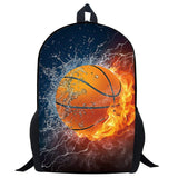 JeremySport Basketball Backpack Combustion Pattern School Bookbags for Kids 17 Inch