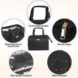 Jessica Simpson Insulated Wide Open Lunch Bag for Women for Work, Travel, Beach Leakproof Lunch Box for Picnics & Camping (Majestic Midnight)