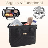 Jessica Simpson Insulated Wide Open Lunch Bag for Women for Work, Travel, Beach Leakproof Lunch Box for Picnics & Camping (Majestic Midnight)