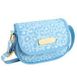 Jessica Simpson Mini Crossbody Purse | Cute Designer Concert or Evening Bag for Women (Blue Cheetah)