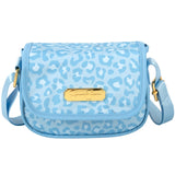 Jessica Simpson Mini Crossbody Purse | Cute Designer Concert or Evening Bag for Women (Blue Cheetah)