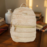 Jessica Simpson Mini Plush Tablet Backpack for Women for Work, College, Commuting, Travel (Mocha Latte)