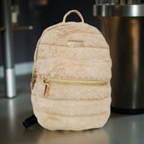 Jessica Simpson Mini Plush Tablet Backpack for Women for Work, College, Commuting, Travel (Mocha Latte)