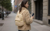 Jessica Simpson Mini Plush Tablet Backpack for Women for Work, College, Commuting, Travel (Mocha Latte)