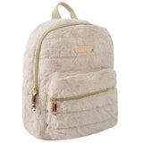 Jessica Simpson Mini Plush Tablet Backpack for Women for Work, College, Commuting, Travel (Mocha Latte)