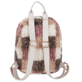 Jessica Simpson Mini Plush Tablet Backpack for Women for Work, College, Commuting, Travel (Poptart Checkerboard)