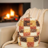 Jessica Simpson Mini Plush Tablet Backpack for Women for Work, College, Commuting, Travel (Poptart Checkerboard)