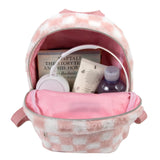 Jessica Simpson Mini Plush Tablet Backpack for Women for Work, College, Commuting, Travel (Shortcake Checkerboard)
