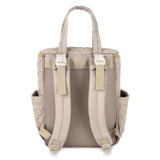 Jessica Simpson Quilted Diaper Bag Backpack with Insulated Pockets, Portable Changing Pad, Stroller Straps, Organizer Insert 3 Pc. Set (Khaki)