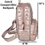 Jessica Simpson Quilted Puffer Mini Backpack Purse for Women, Teens, Travel, Work with Adjustable Straps