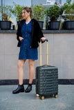 Jessica Simpson Taffeta 2 - Piece Set (20"& 28") Expandable 8 - Wheel Spinner Large Checked Luggage Suitcase, Magical Forest