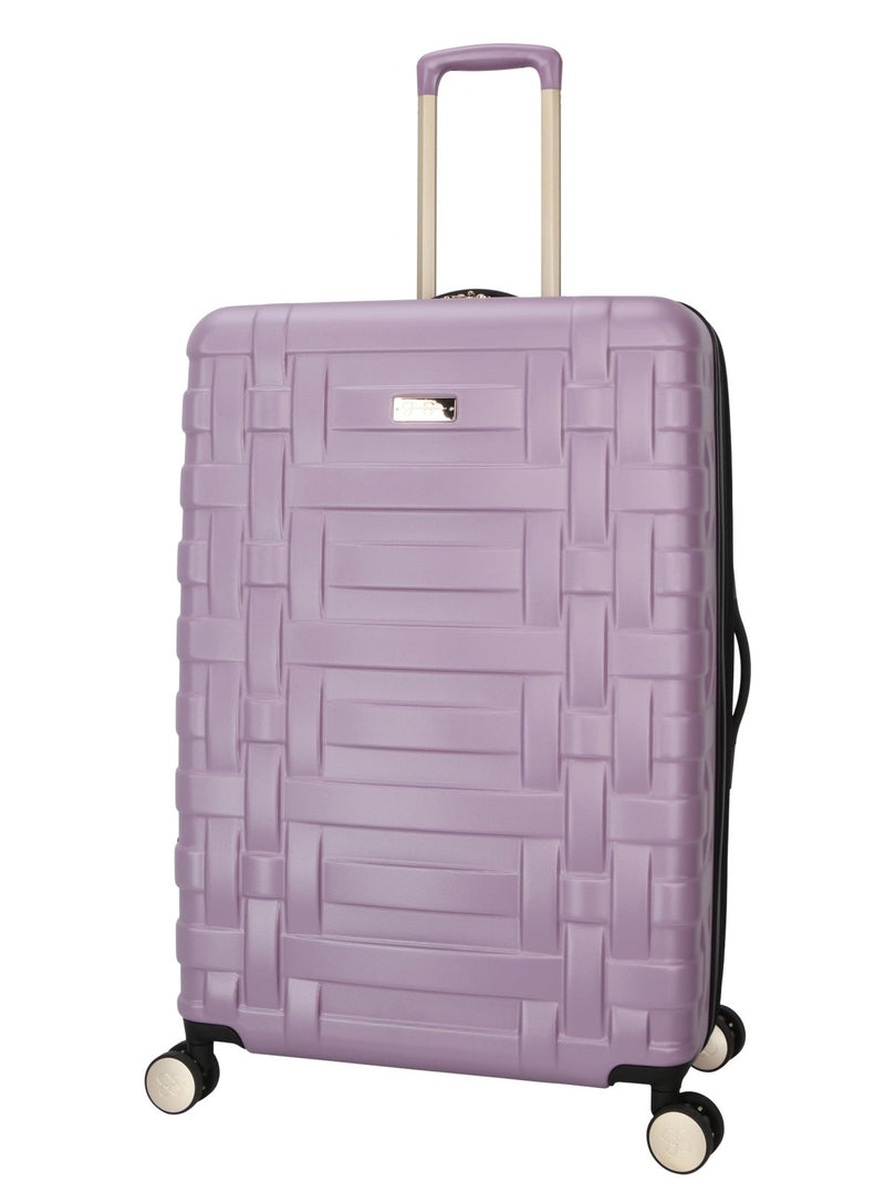 Jessica Simpson Taffeta 28"Expandable 8 - Wheel Spinner Large Checked Luggage Suitcase, Dusty Orchid