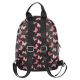 Jessica Simpson Waterproof Mini Vegan Leather Backpack Purse for Women, Travel, Work (Midnight Butterflies)