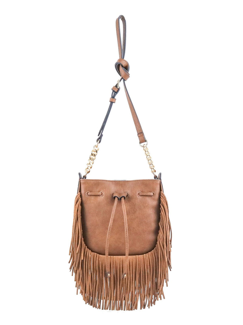 Jessica Simpson Women's Calypso Drawstring Crossbody Bag, Stylish Purse with Adjustable Chain Strap