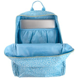 Jessica Simpson Women’s Computer Backpack with Lunch Box, Side Pockets, Coin Purse Keychain | 3 Piece Laptop Backpack with Lunch Bag Set (Bold Blue Cheetah)