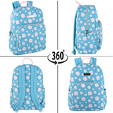 Jessica Simpson Women’s Designer Laptop Backpack with Side Pockets, Padded Straps | Classic Modern Backpack for Women (Beaded Blue Flowers)