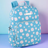 Jessica Simpson Women’s Designer Laptop Backpack with Side Pockets, Padded Straps | Classic Modern Backpack for Women (Beaded Blue Flowers)