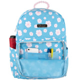 Jessica Simpson Women’s Designer Laptop Backpack with Side Pockets, Padded Straps | Classic Modern Backpack for Women (Beaded Blue Flowers)