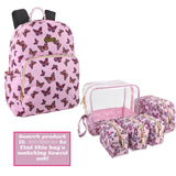 Jessica Simpson Women’s Designer Laptop Backpack with Side Pockets, Padded Straps | Classic Modern Backpack for Women (Beaded Pink Butterflies), Large