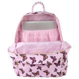 Jessica Simpson Women’s Designer Laptop Backpack with Side Pockets, Padded Straps | Classic Modern Backpack for Women (Beaded Pink Butterflies), Large