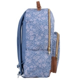 Jessica Simpson Women’s Designer Laptop Backpack with Side Pockets, Padded Straps | Classic Modern Backpack for Women (Bold Blue Flowers), Large