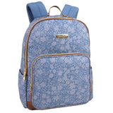 Jessica Simpson Women’s Designer Laptop Backpack with Side Pockets, Padded Straps | Classic Modern Backpack for Women (Bold Blue Flowers), Large
