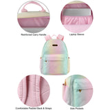 Jessica Simpson Women’s Designer Laptop Backpack with Side Pockets, Padded Straps | Classic Modern Backpack for Women (Ombre Rainbow), Large